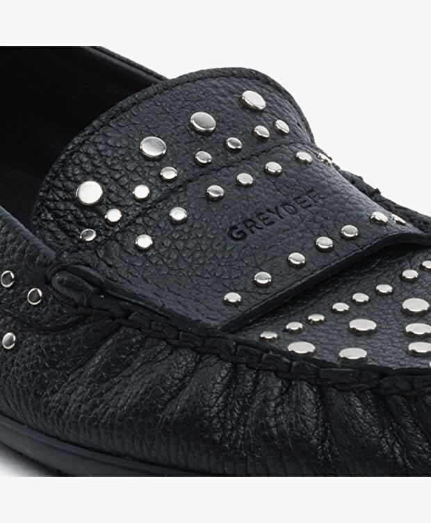 Kadın Siyah Hakiki Deri Loafer Ayakkabı - 5