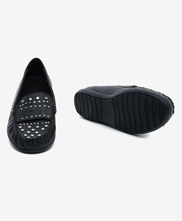 Kadın Siyah Hakiki Deri Loafer Ayakkabı - 6