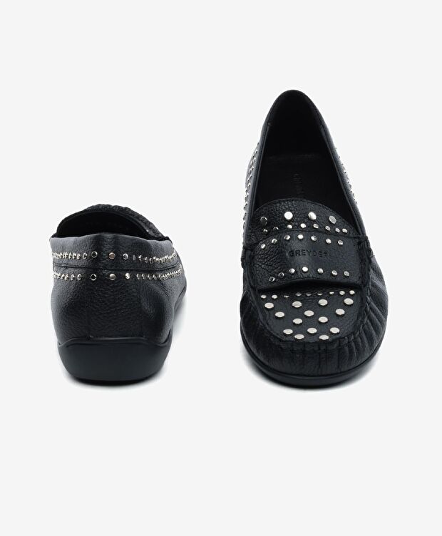 Kadın Siyah Hakiki Deri Loafer Ayakkabı - 7