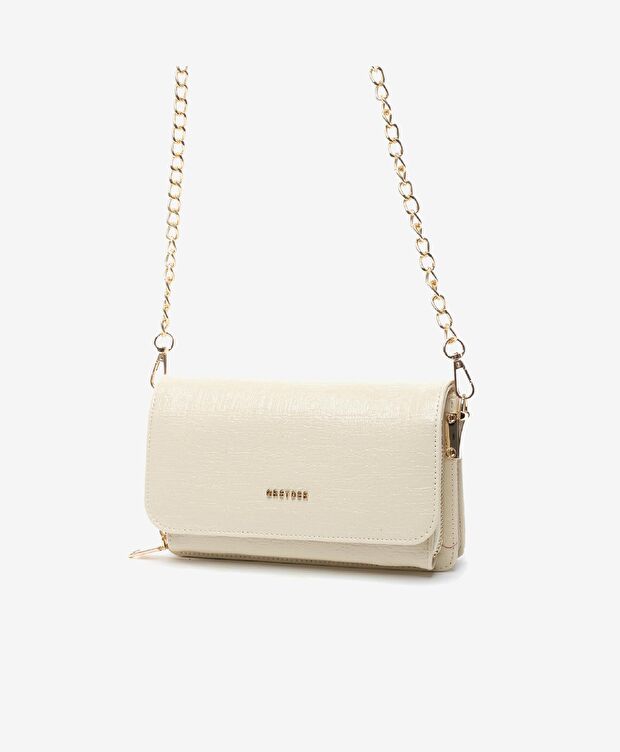 Kadın Krem Omuz Çantası - 3