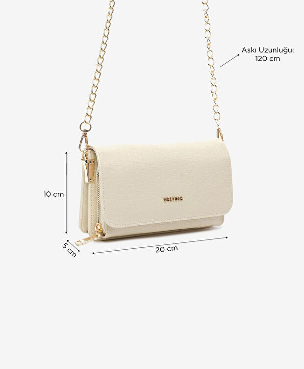 Kadın Krem Omuz Çantası - 2