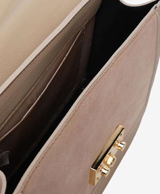 Kadın Bej Süet Omuz Çantası - 4