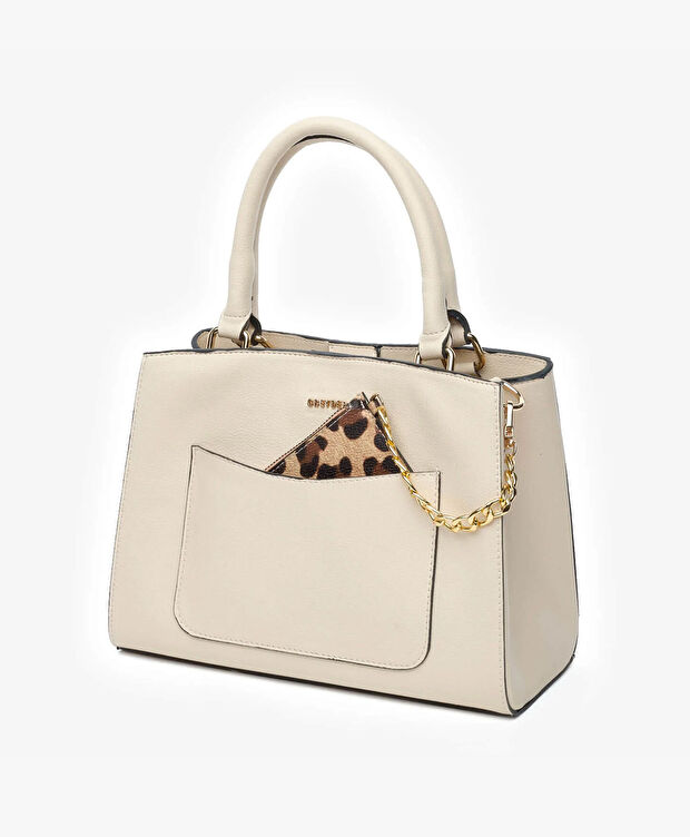 Kadın Krem Kol Çantası - 6