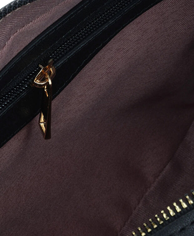 Kadın Siyah Gri Çapraz Çanta - 5