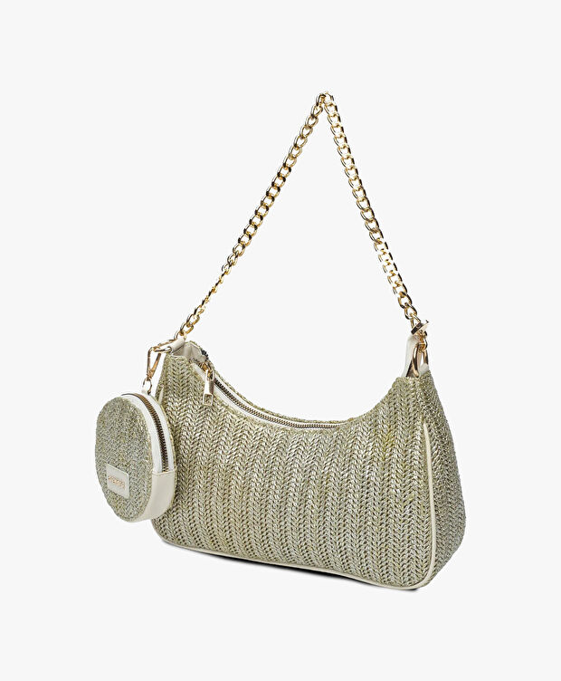 Kadın Altın Omuz Çantası - 6