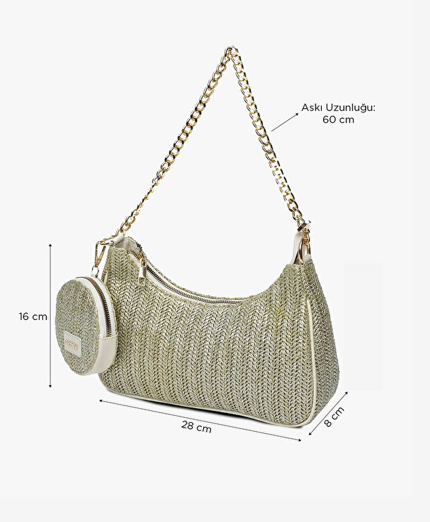 Kadın Altın Omuz Çantası - 2