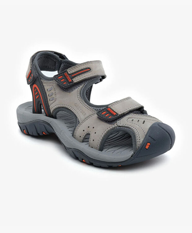 Kadın Açık Gri Hakiki Deri Sandalet - 2