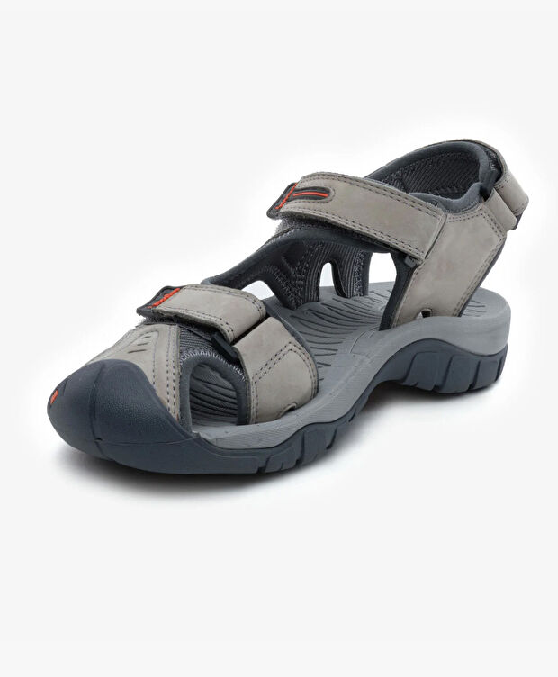 Kadın Açık Gri Hakiki Deri Sandalet - 3