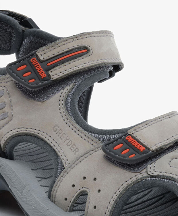 Kadın Açık Gri Hakiki Deri Sandalet - 5