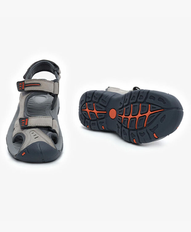 Kadın Açık Gri Hakiki Deri Sandalet - 6