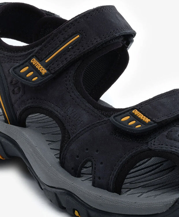 Kadın Siyah Hakiki Deri Sandalet - 5