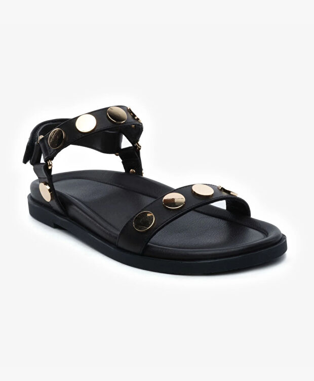 Kadın Siyah Hakiki Deri Sandalet - 2