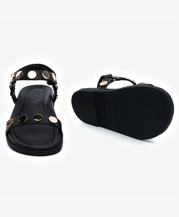 Kadın Siyah Hakiki Deri Sandalet - 6