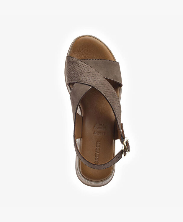 Kadın Kahverengi Hakiki Deri Sandalet - 4