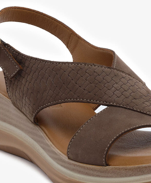 Kadın Kahverengi Hakiki Deri Sandalet - 5