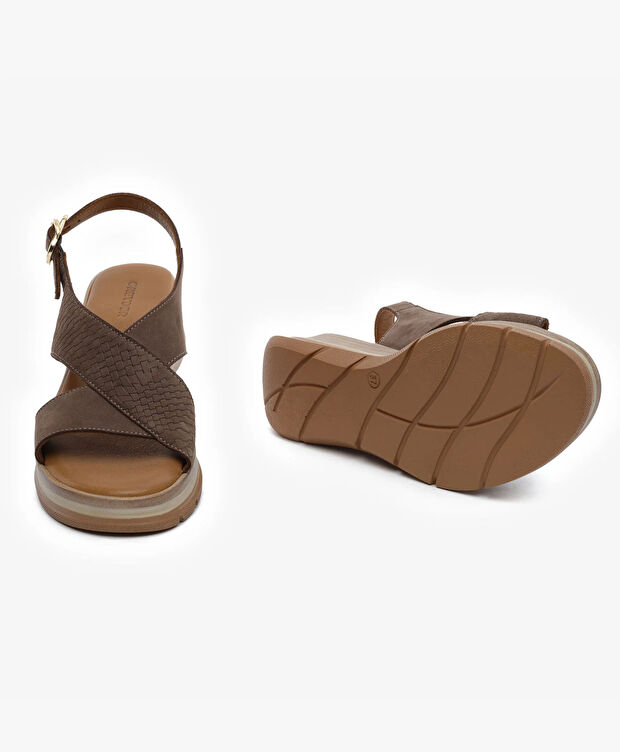 Kadın Kahverengi Hakiki Deri Sandalet - 6