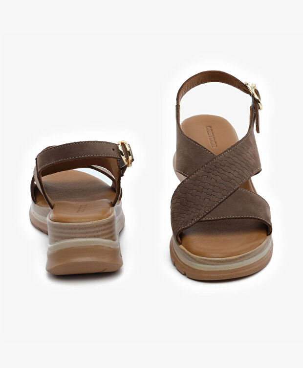 Kadın Kahverengi Hakiki Deri Sandalet - 7