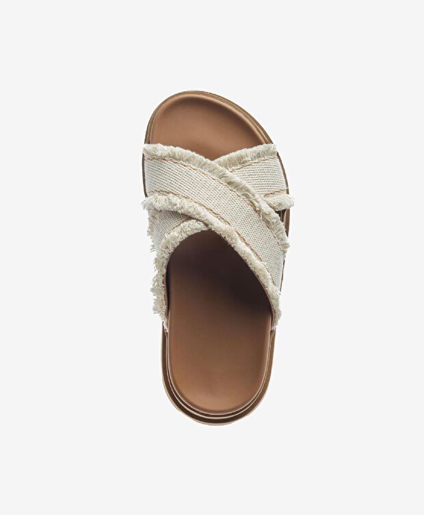 Kadın Ekru Taba Hakiki Deri Terlik - 4