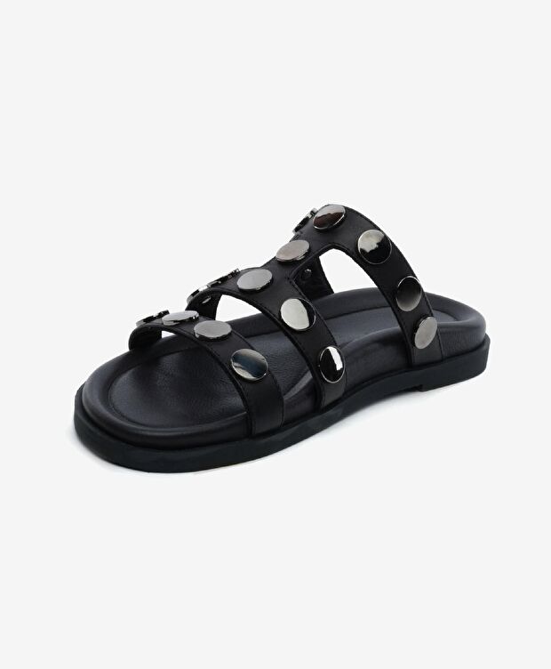 Kadın Siyah Hakiki Deri Terlik - 3