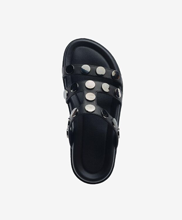 Kadın Siyah Hakiki Deri Terlik - 4