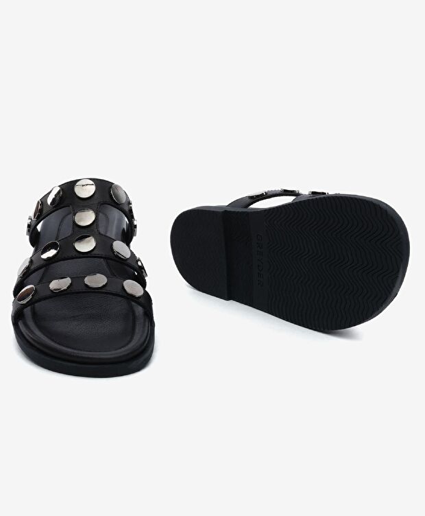 Kadın Siyah Hakiki Deri Terlik - 6