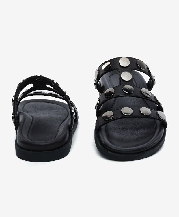 Kadın Siyah Hakiki Deri Terlik - 7