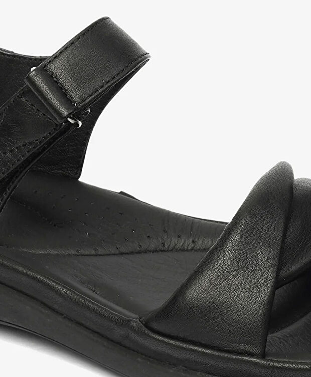 Kadın Siyah Hakiki Deri Sandalet - 5