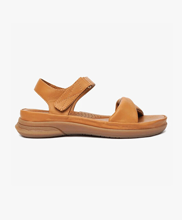 Kadın Taba Hakiki Deri Sandalet - 1