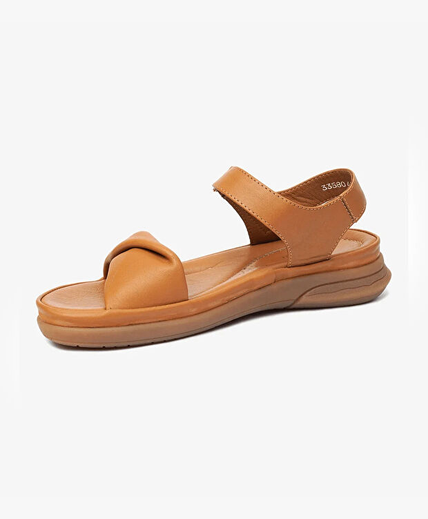 Kadın Taba Hakiki Deri Sandalet - 3