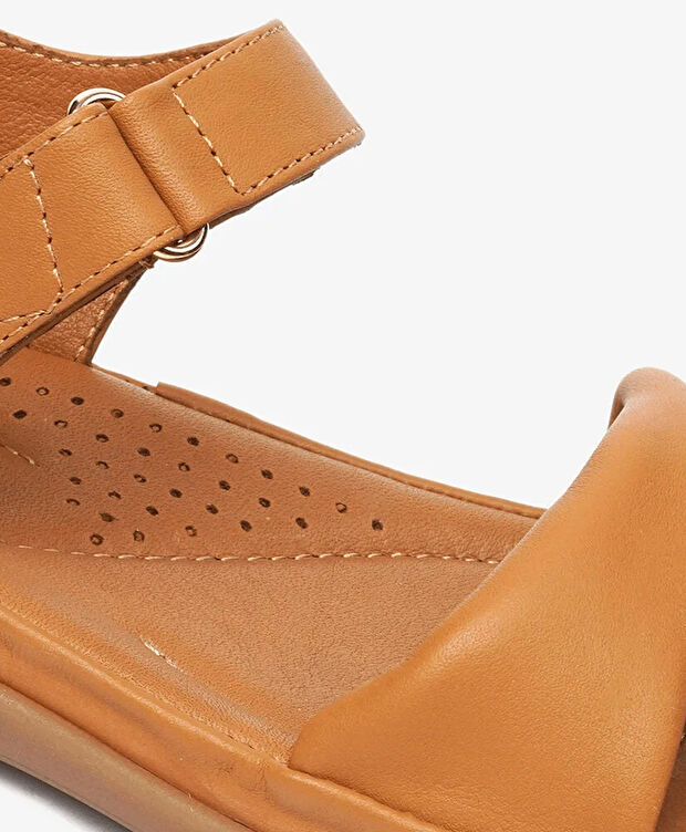 Kadın Taba Hakiki Deri Sandalet - 5