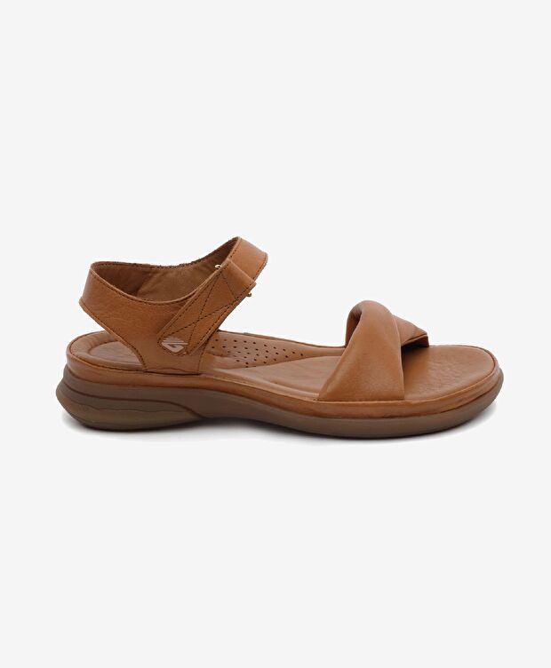 Kadın Taba Hakiki Deri Sandalet - 1