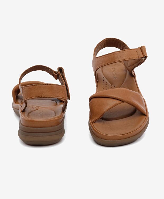 Kadın Taba Hakiki Deri Sandalet - 7