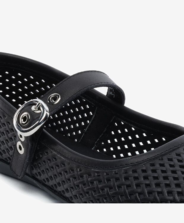 Kadın Siyah Hakiki Deri Babet - 5