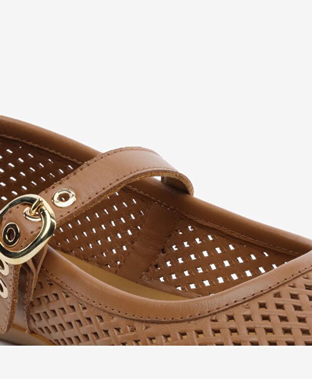 Kadın Taba Hakiki Deri Babet - 5