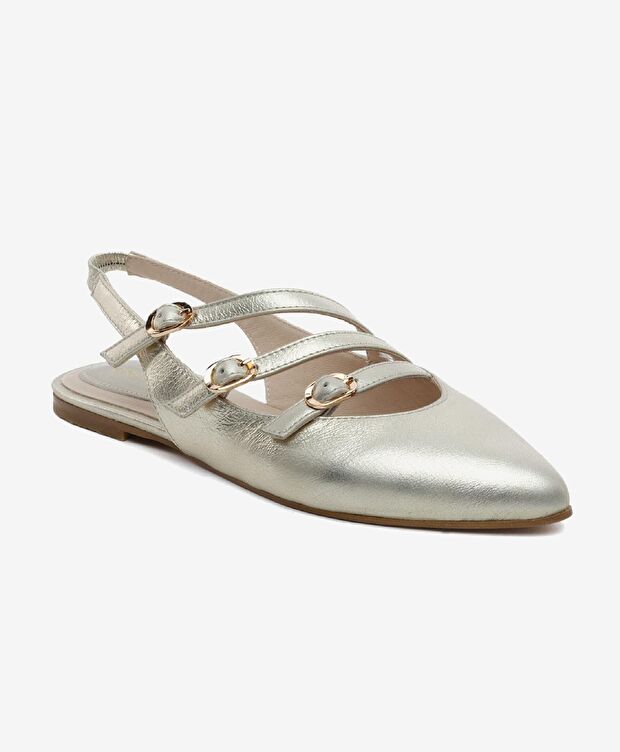 Kadın Gümüş Hakiki Deri Babet - 2