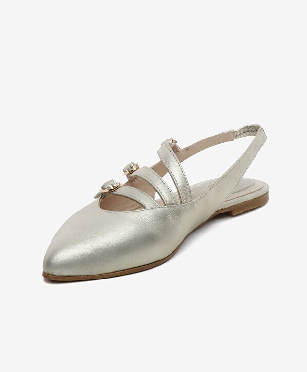 Kadın Gümüş Hakiki Deri Babet - 3