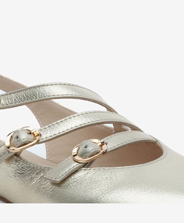 Kadın Gümüş Hakiki Deri Babet - 5