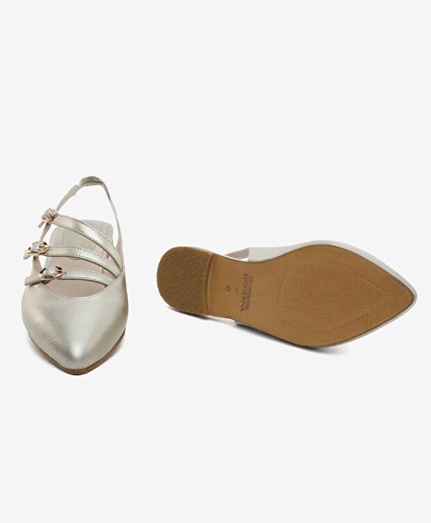 Kadın Gümüş Hakiki Deri Babet - 6