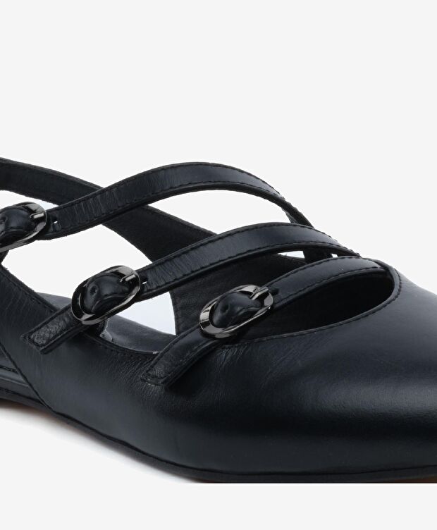 Kadın Siyah Hakiki Deri Babet - 5