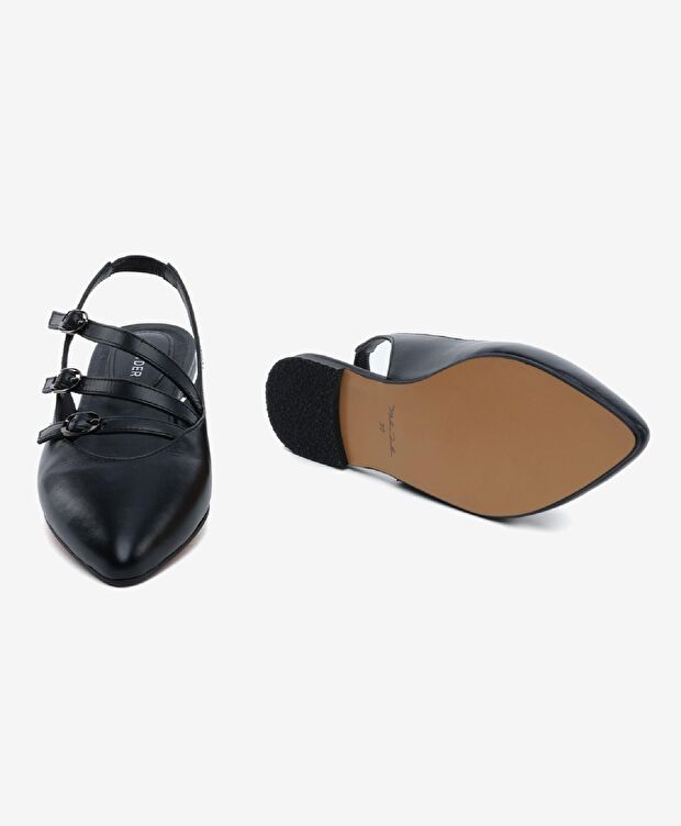 Kadın Siyah Hakiki Deri Babet - 6