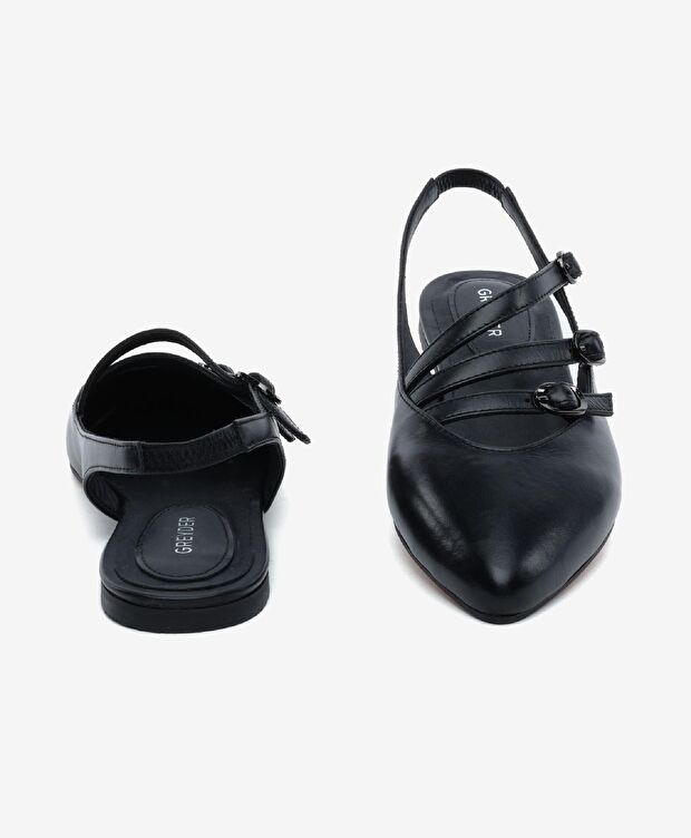 Kadın Siyah Hakiki Deri Babet - 7