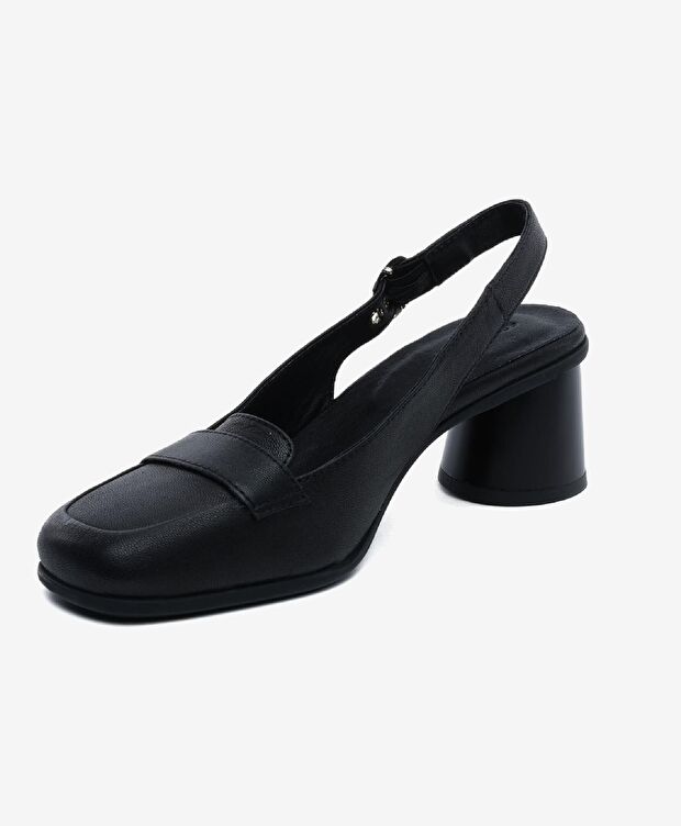 Kadın Siyah Hakiki Deri Topuklu Klasik Ayakkabı - 3