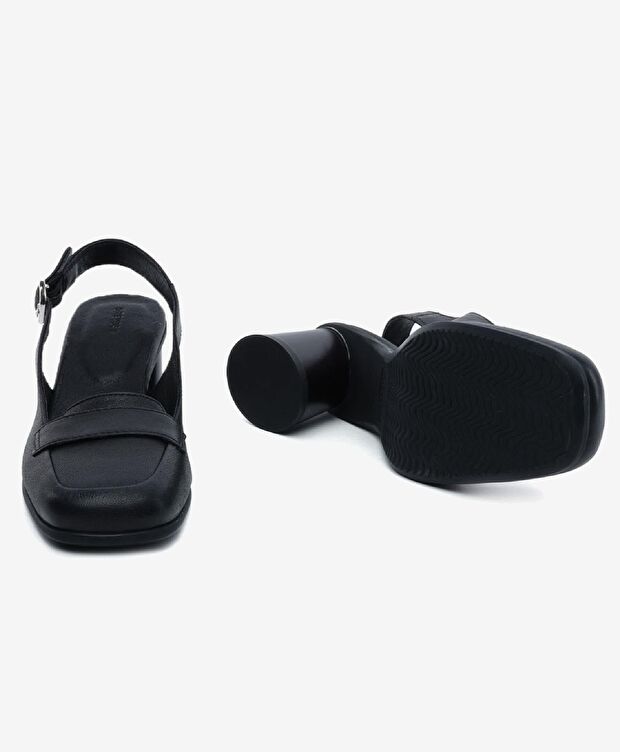 Kadın Siyah Hakiki Deri Topuklu Klasik Ayakkabı - 6