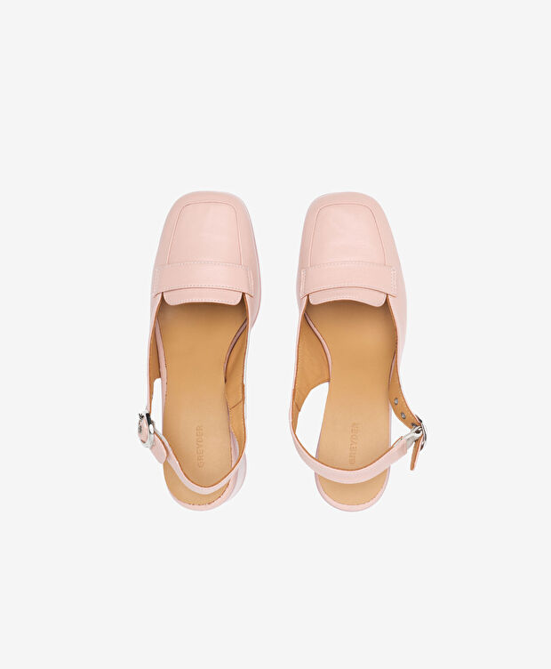 Kadın Pudra Hakiki Deri Topuklu Klasik Ayakkabı - 5