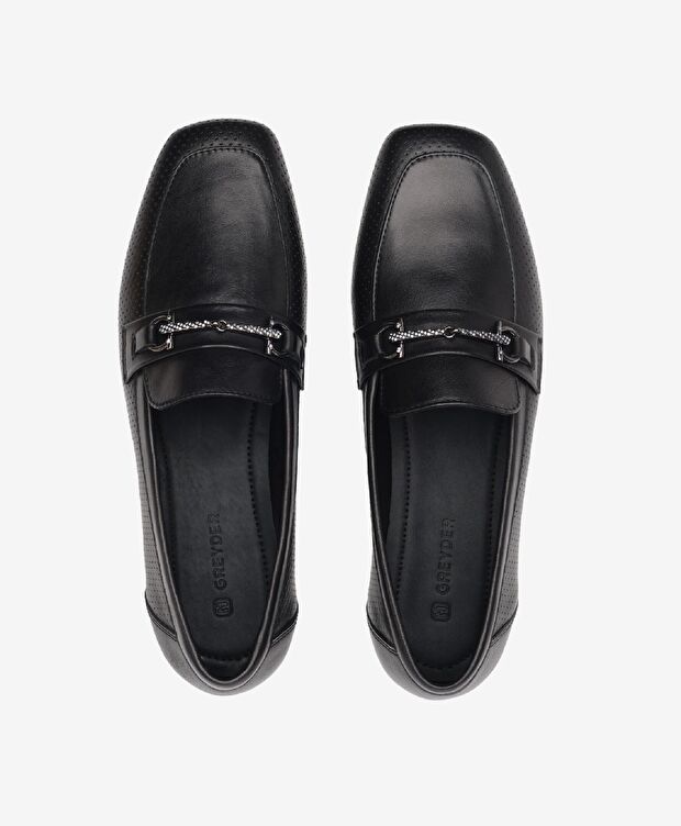 Kadın Siyah Hakiki Deri Casual Ayakkabı - 5