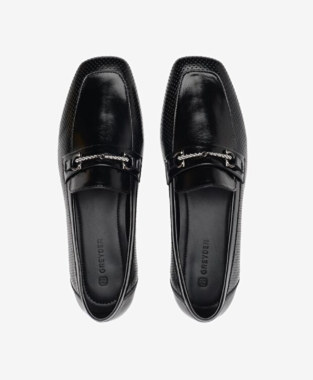 Kadın Siyah Hakiki Deri Casual Ayakkabı - 5