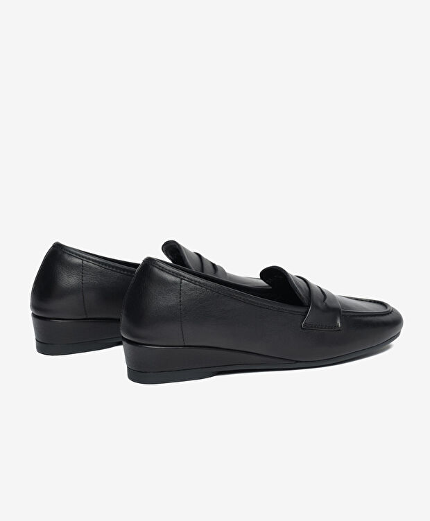 Kadın Mat Siyah Hakiki Deri Comfort Ayakkabı - 4