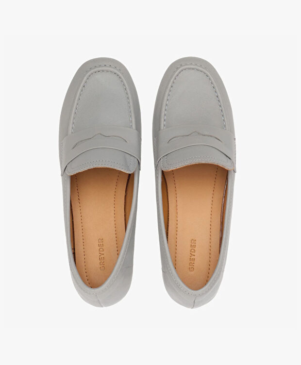 Kadın Gri Mavi Hakiki Deri Comfort Ayakkabı - 5