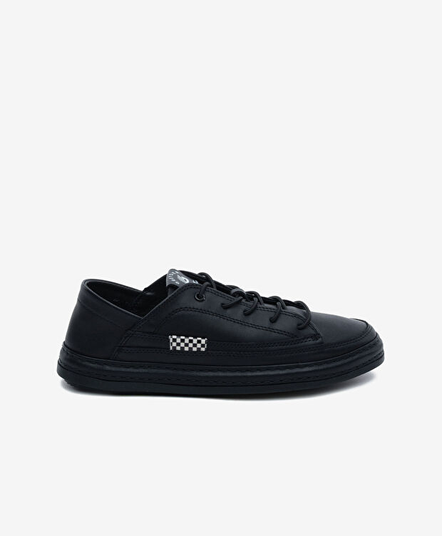 Kadın Siyah Hakiki Deri Sneaker Ayakkabı - 1
