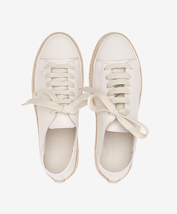 Kadın Kirli Beyaz Hakiki Deri Sneaker Ayakkabı - 5